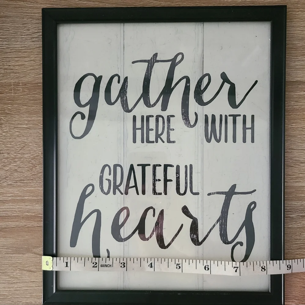 Gather here with grateful hearts home decor, wall art, farmhouse decor